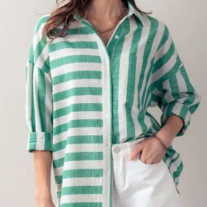 VERTICAL AND HORIZONTAL STRIPED SHIRT